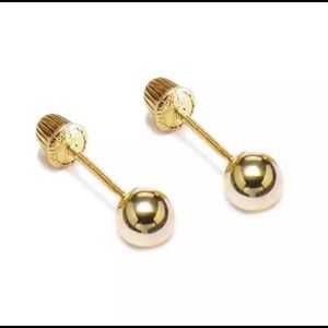 Solid 14K Yellow Gold 4mm Ball Screwback Studs